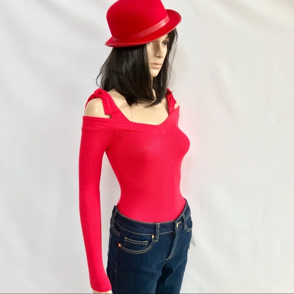 🔥NWT Express Vibrant Red Leotard / Bodysuit - Picture 2 of 8